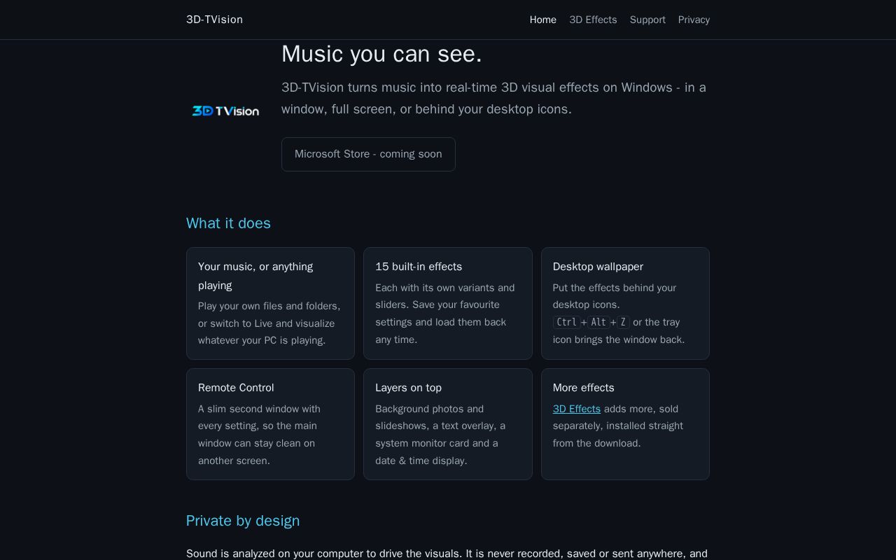 Preview of 3D TVision Site
