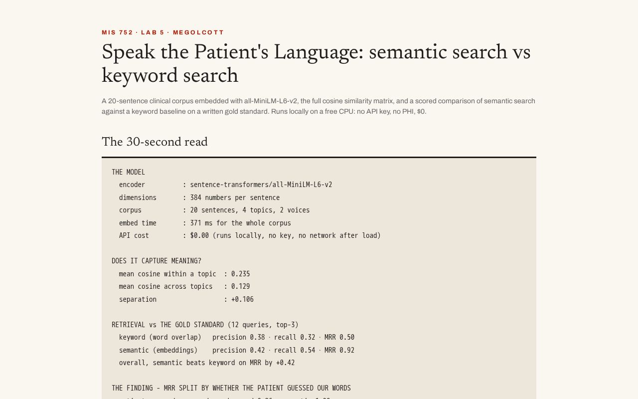 Preview of Speak the Patient's Language: semantic search vs keyword search