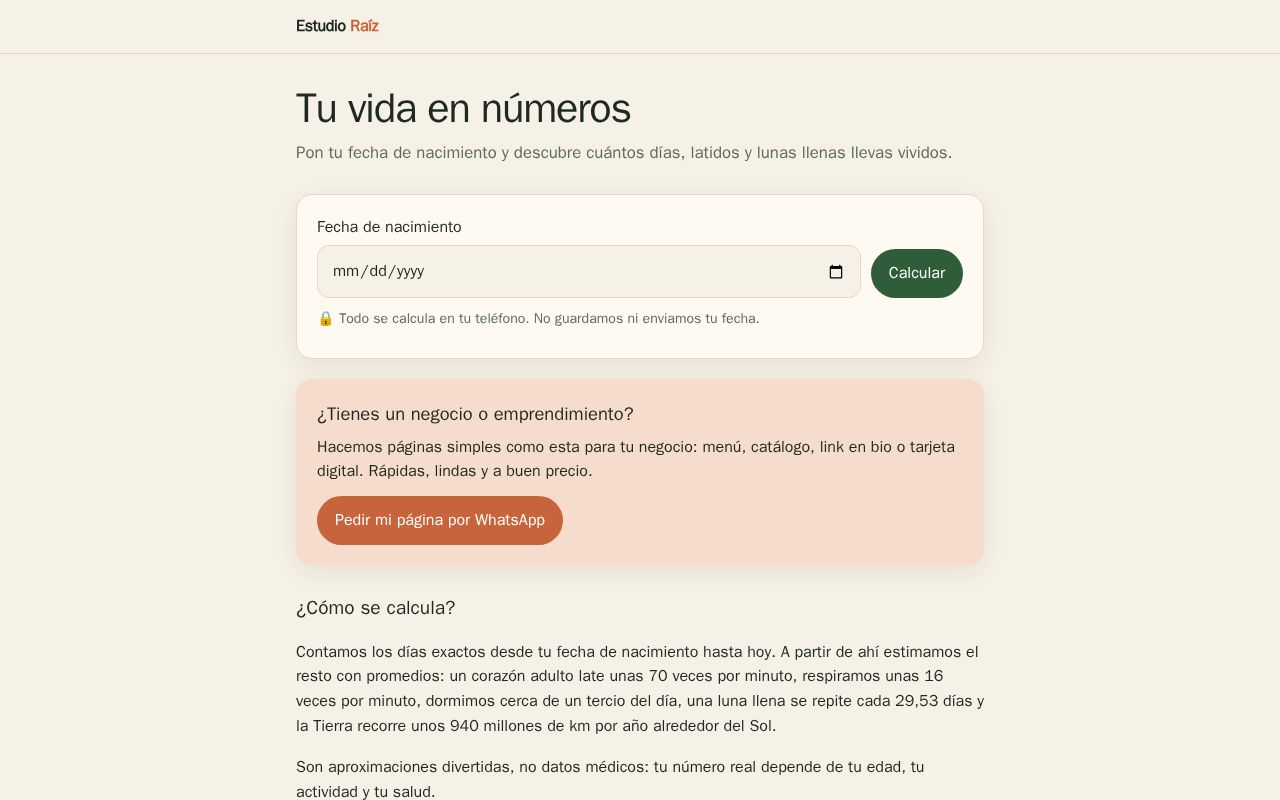 Preview of Tu Vida En Numeros