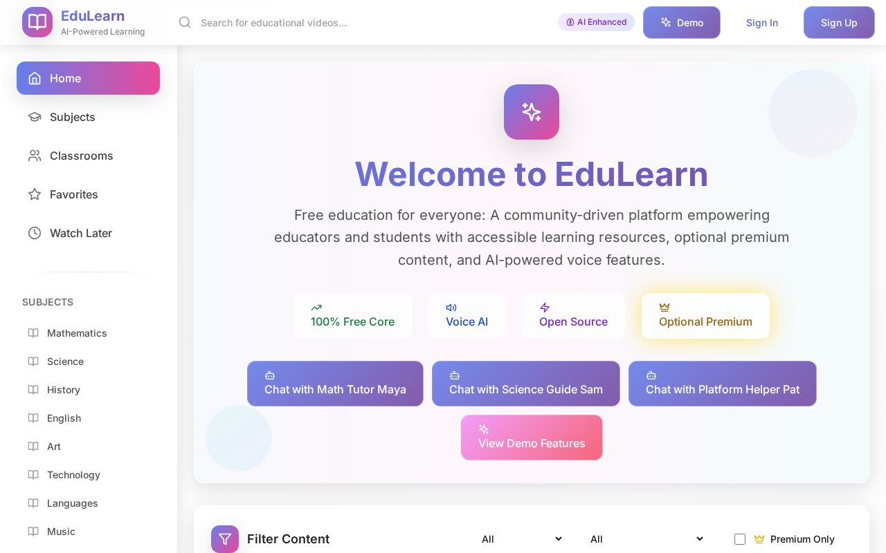 Preview of EduLearn: AI-Powered Learning for Everyone