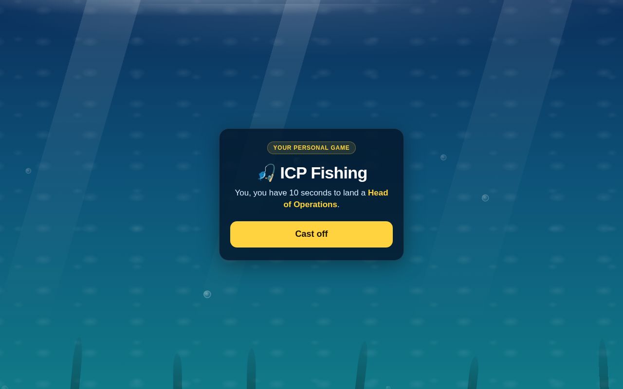 Preview of ICP Fishing: a two-round outbound game