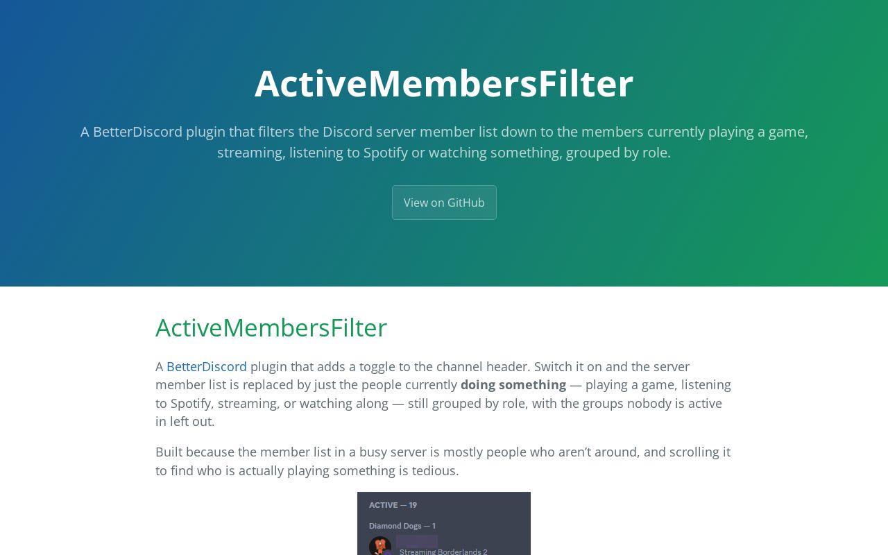 Preview of ActiveMembersFilter