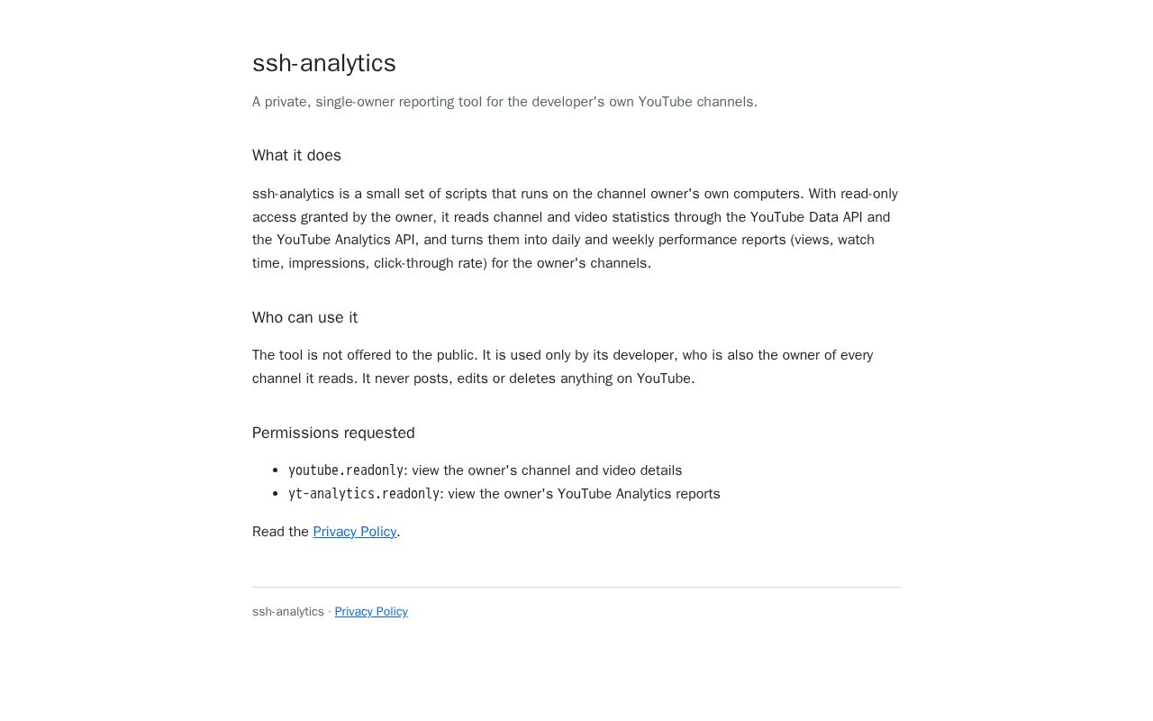 Preview of Ssh Analytics