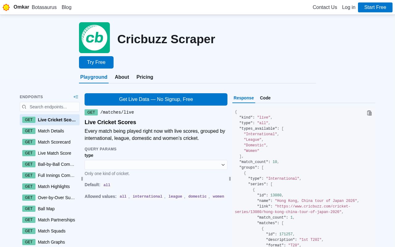 Preview of Cricbuzz Scraper