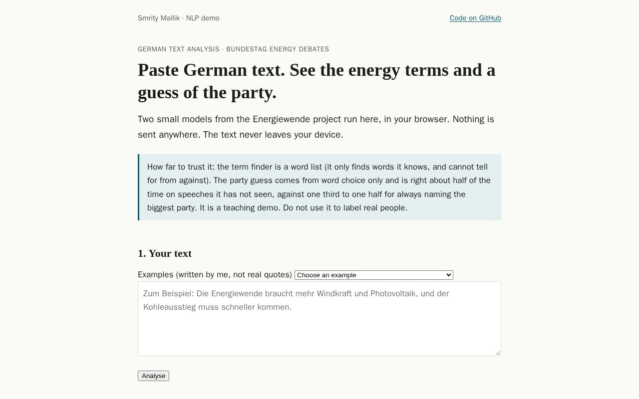 Preview of Energiewende speech analyzer