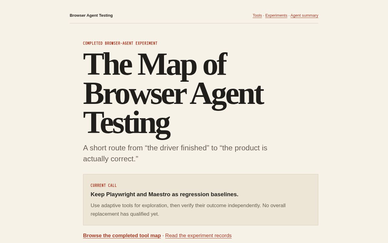 Preview of The Map of Browser Agent Testing