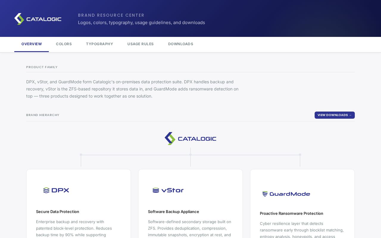 Preview of Catalogic Brand Resource Center