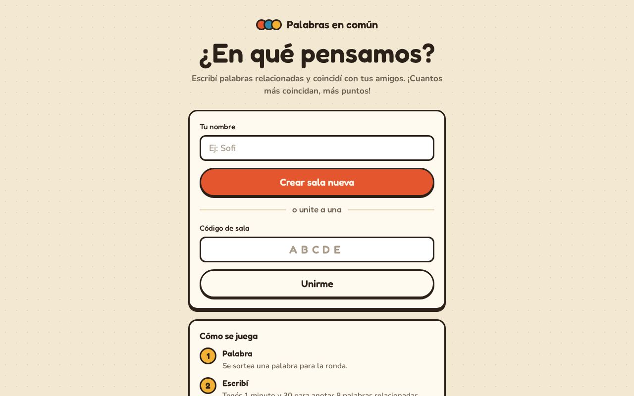 Preview of Palabras en común