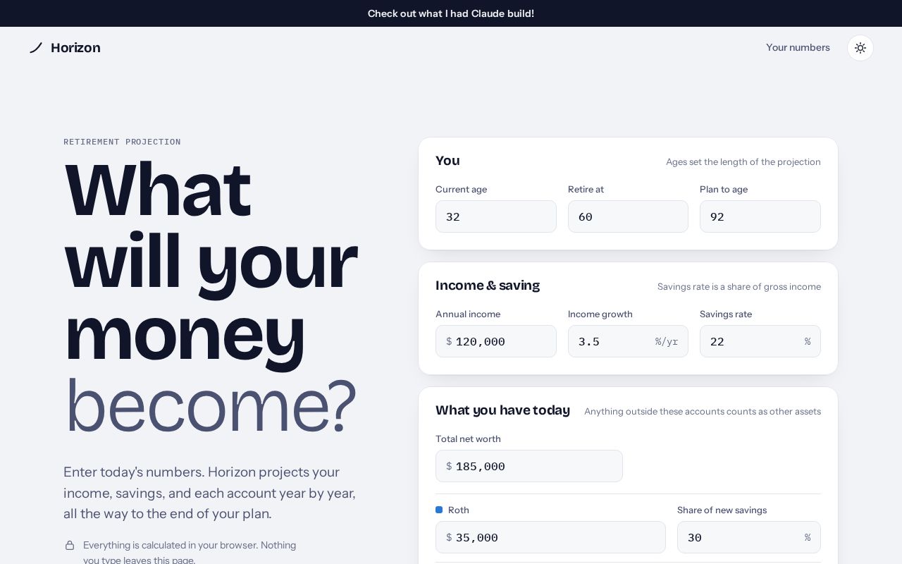 Preview of Proof Of Concept Finance Calculator