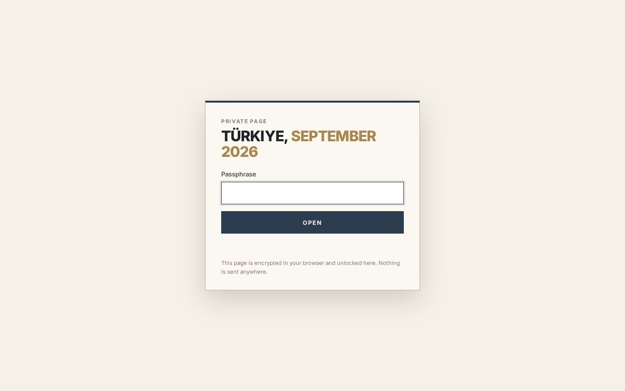Preview of Encrypted itinerary site