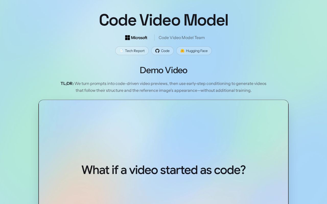 Preview of Code Video Model Github Io