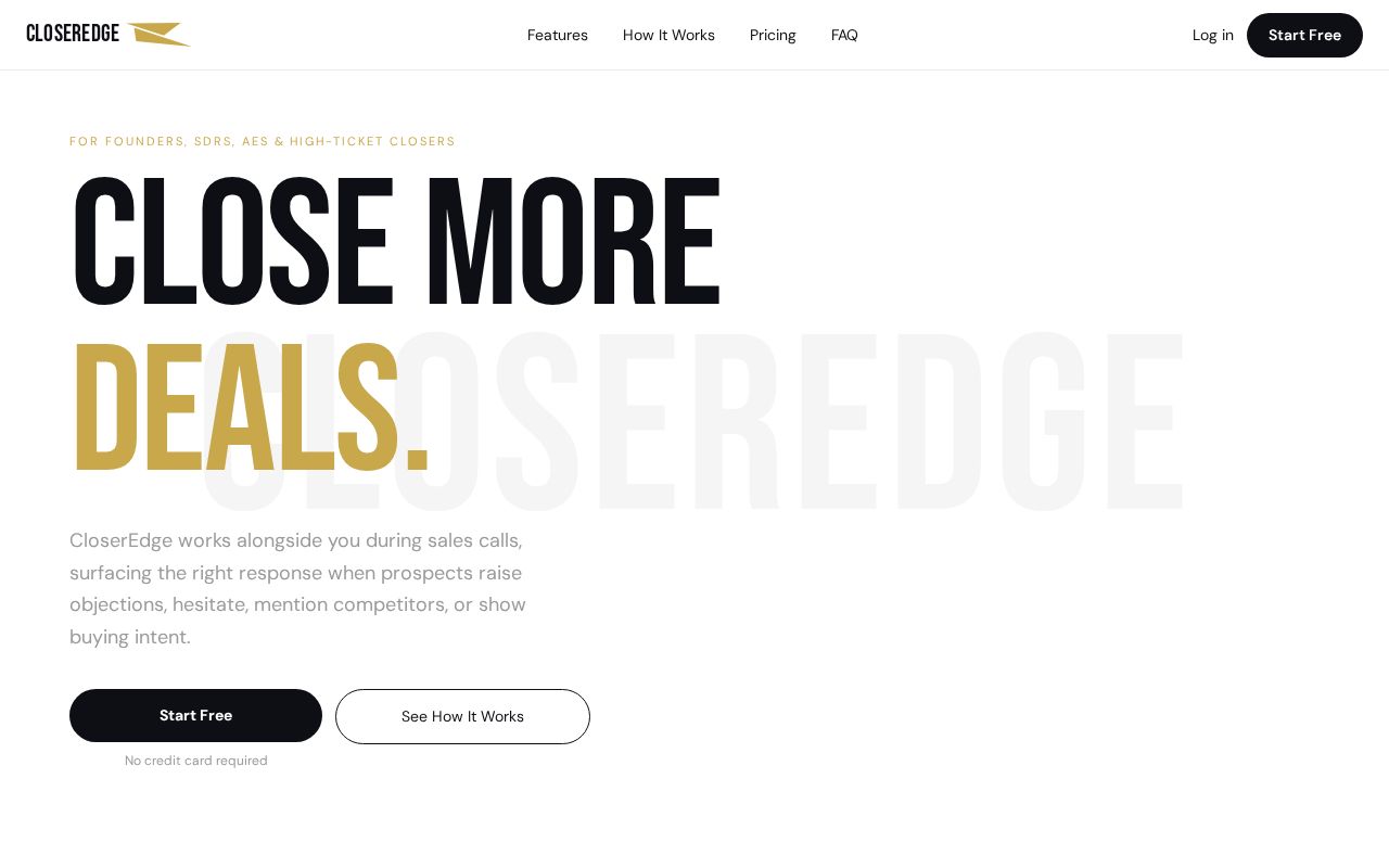Preview of CloserEdge — Real-Time AI Sales Copilot on Every Sales Call