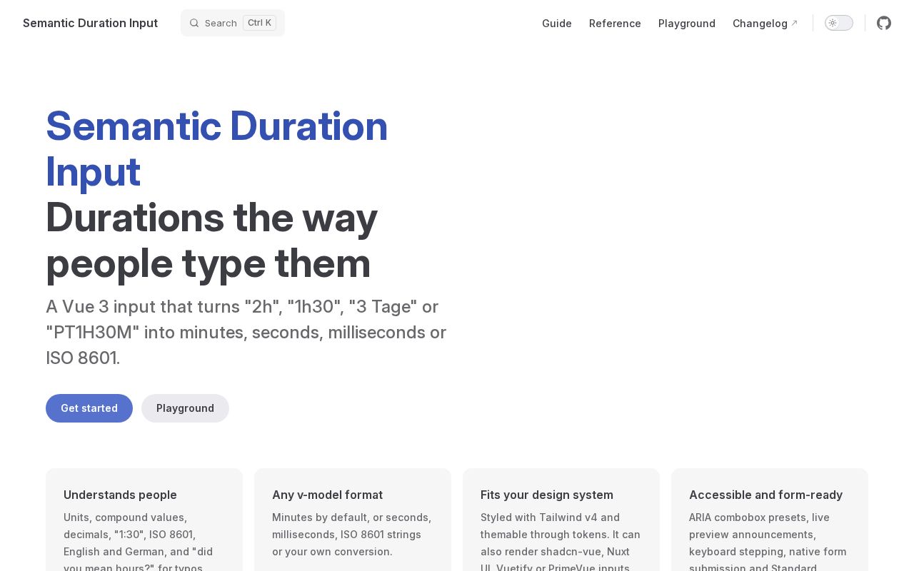 Preview of Semantic Duration Input