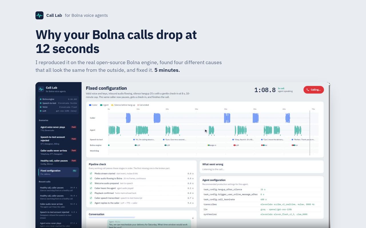 Preview of Bolna Call Lab