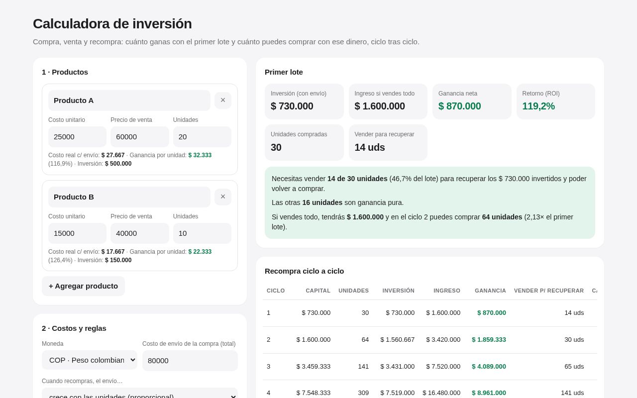 Preview of Calculadora de Inversión