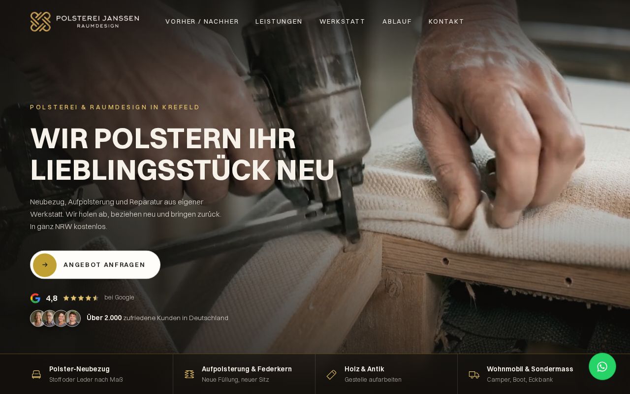 Preview of Website-Entwurf Polsterei Janssen (Krefeld)