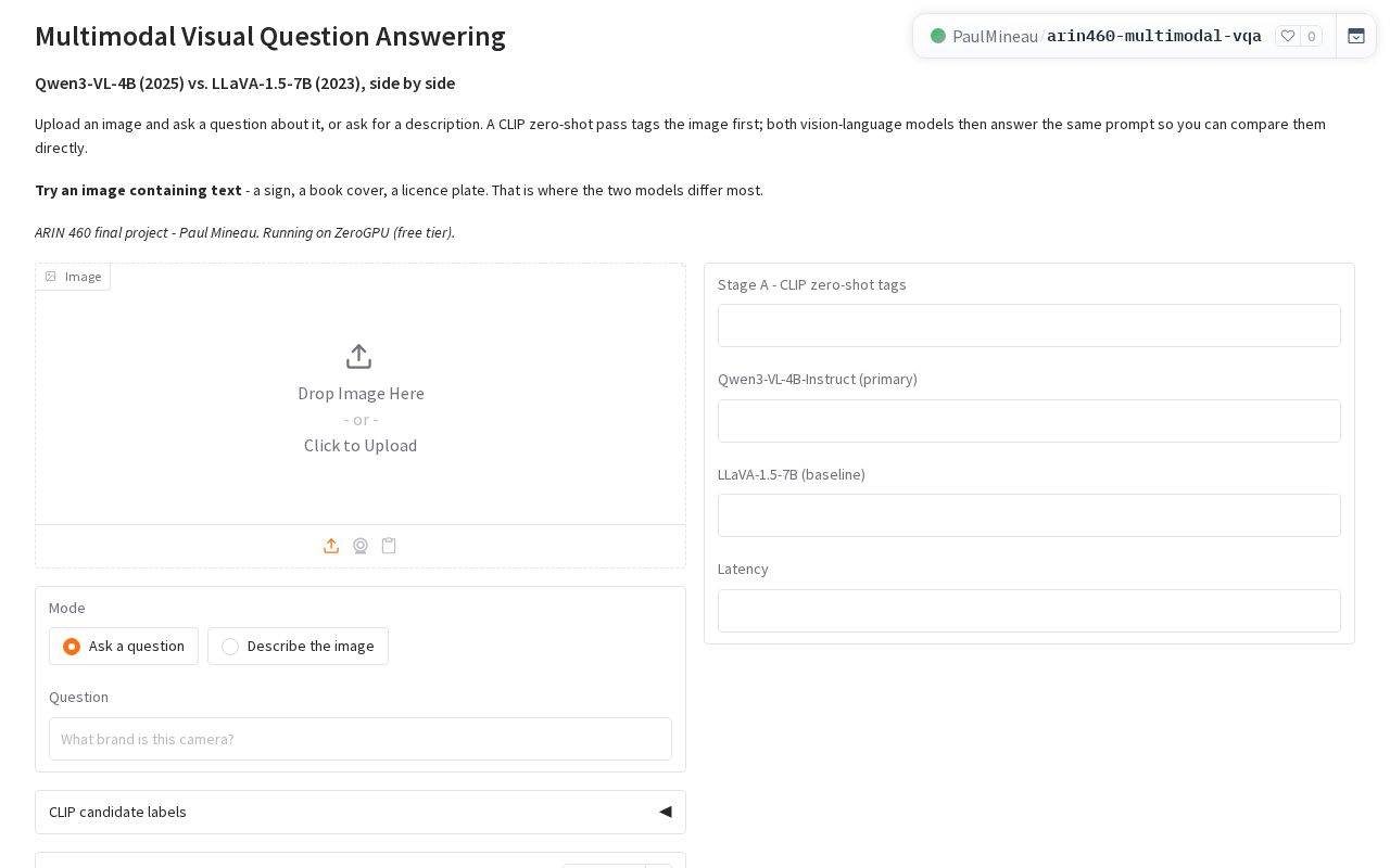 Preview of Multimodal VQA - Qwen3-VL vs LLaVA