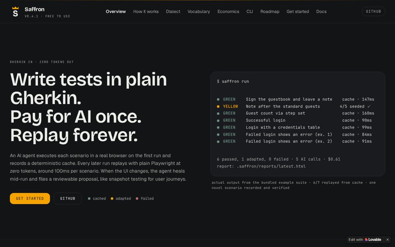 Preview of Saffron Jetbrains Plugin