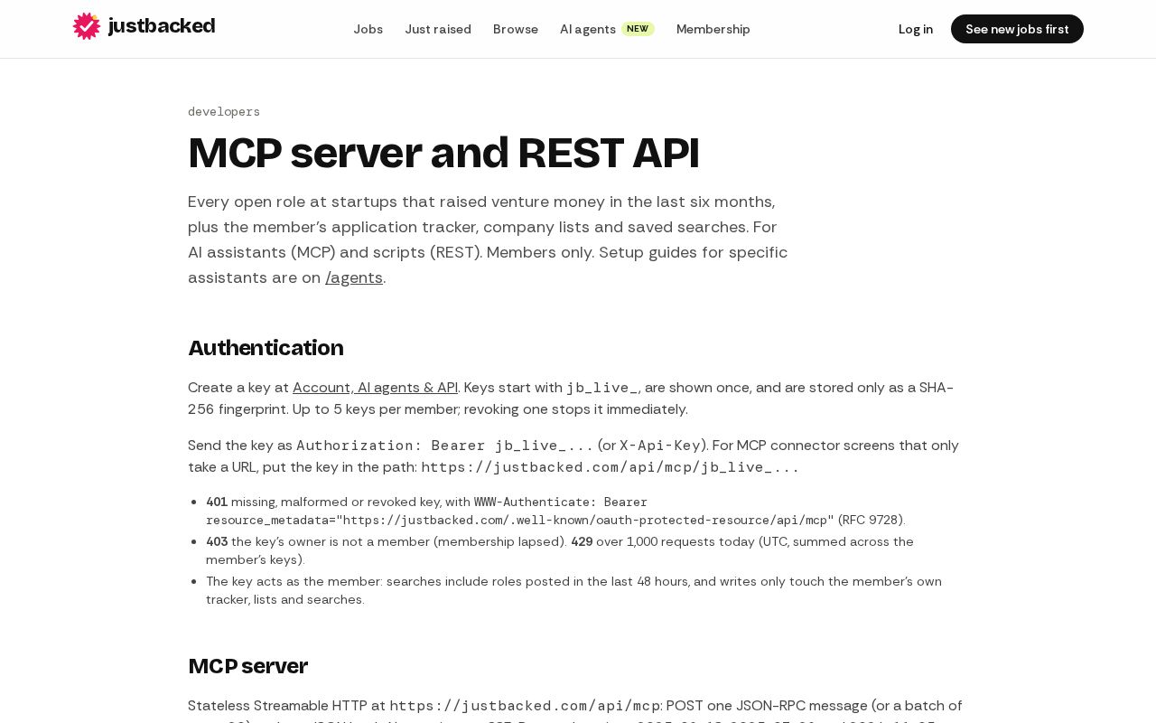 Preview of Justbacked Mcp