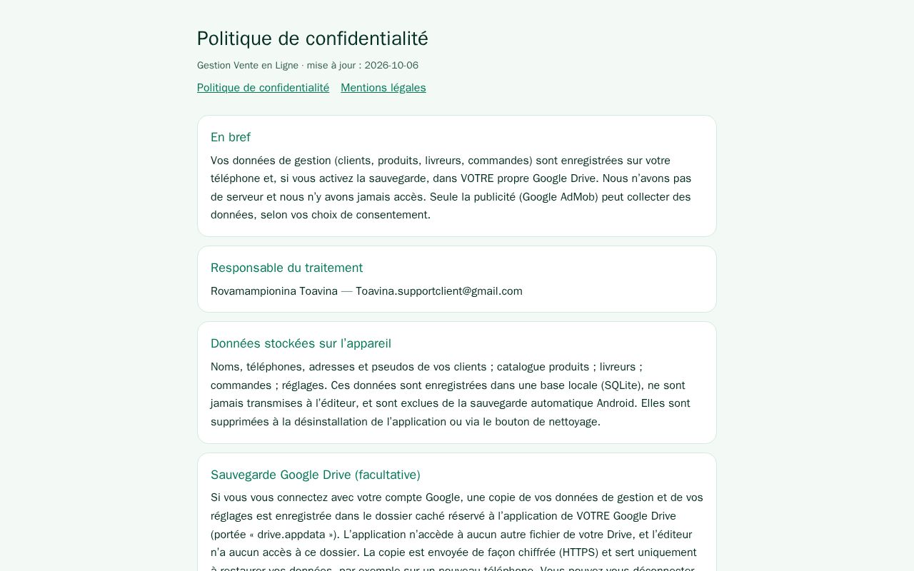 Preview of Politique de confidentialité