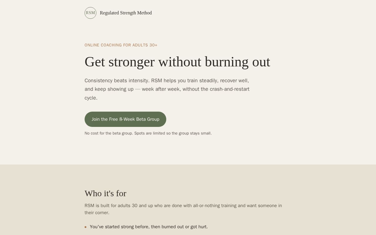 Preview of Regulated Strength Method