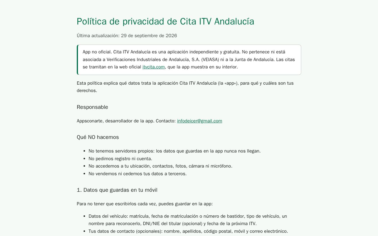 Preview of Citaitv Privacidad