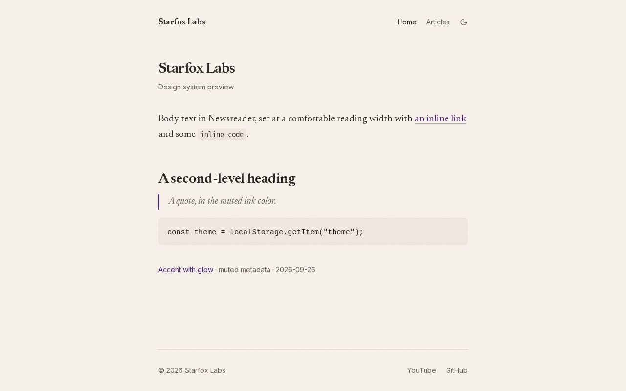 Preview of Starfox Labs
