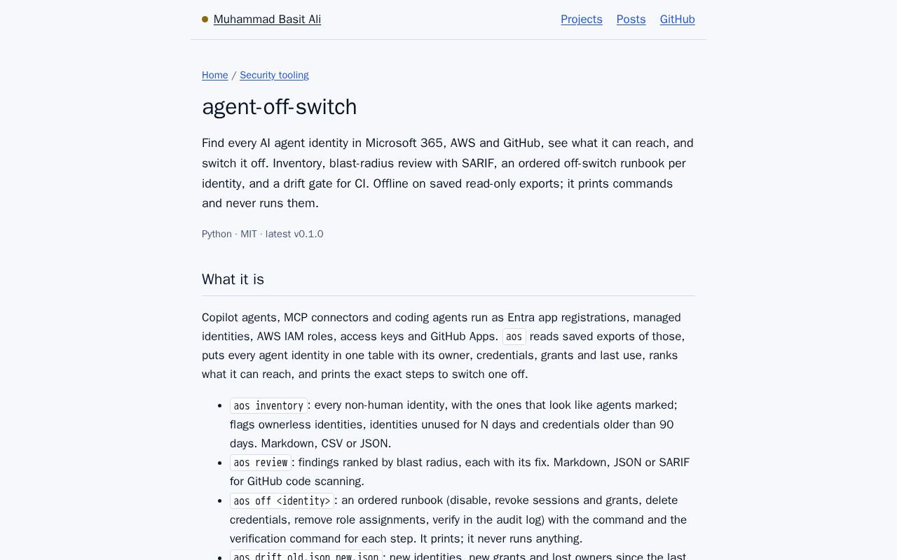 Preview of Agent Off Switch