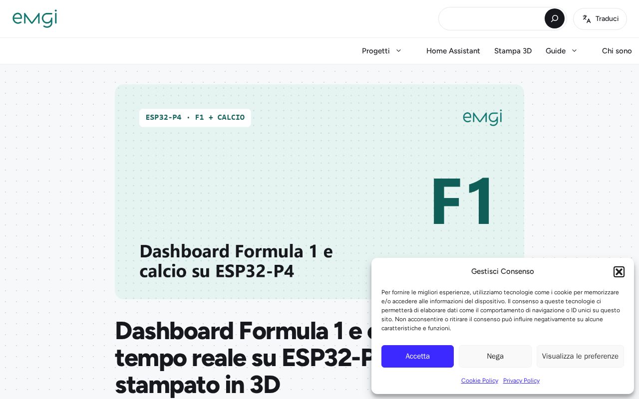Preview of Dashboard F1 Calcio Esp32 P4