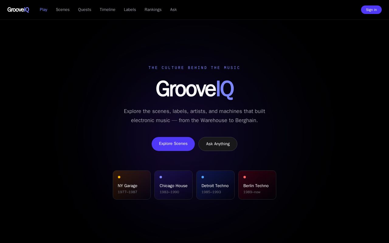 Preview of Club Culture and Dance Music History learning App