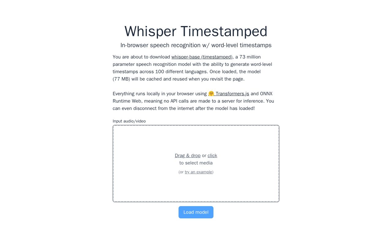 Preview of Whisper Timestamped