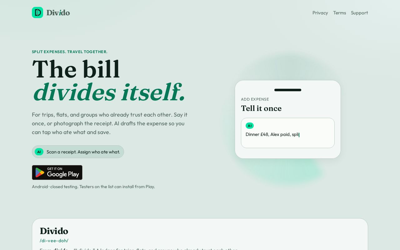 Preview of Divido App Site