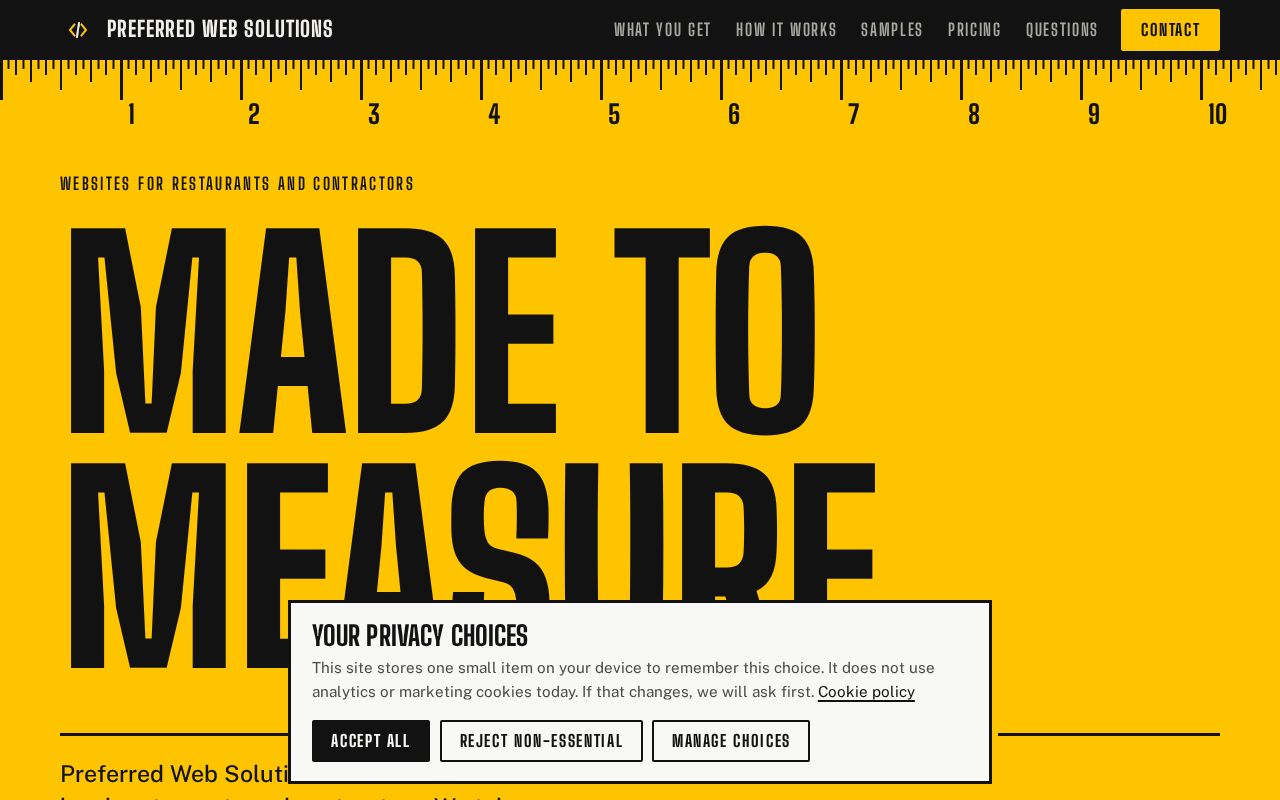 Preview of Preferred Web Solutions Website