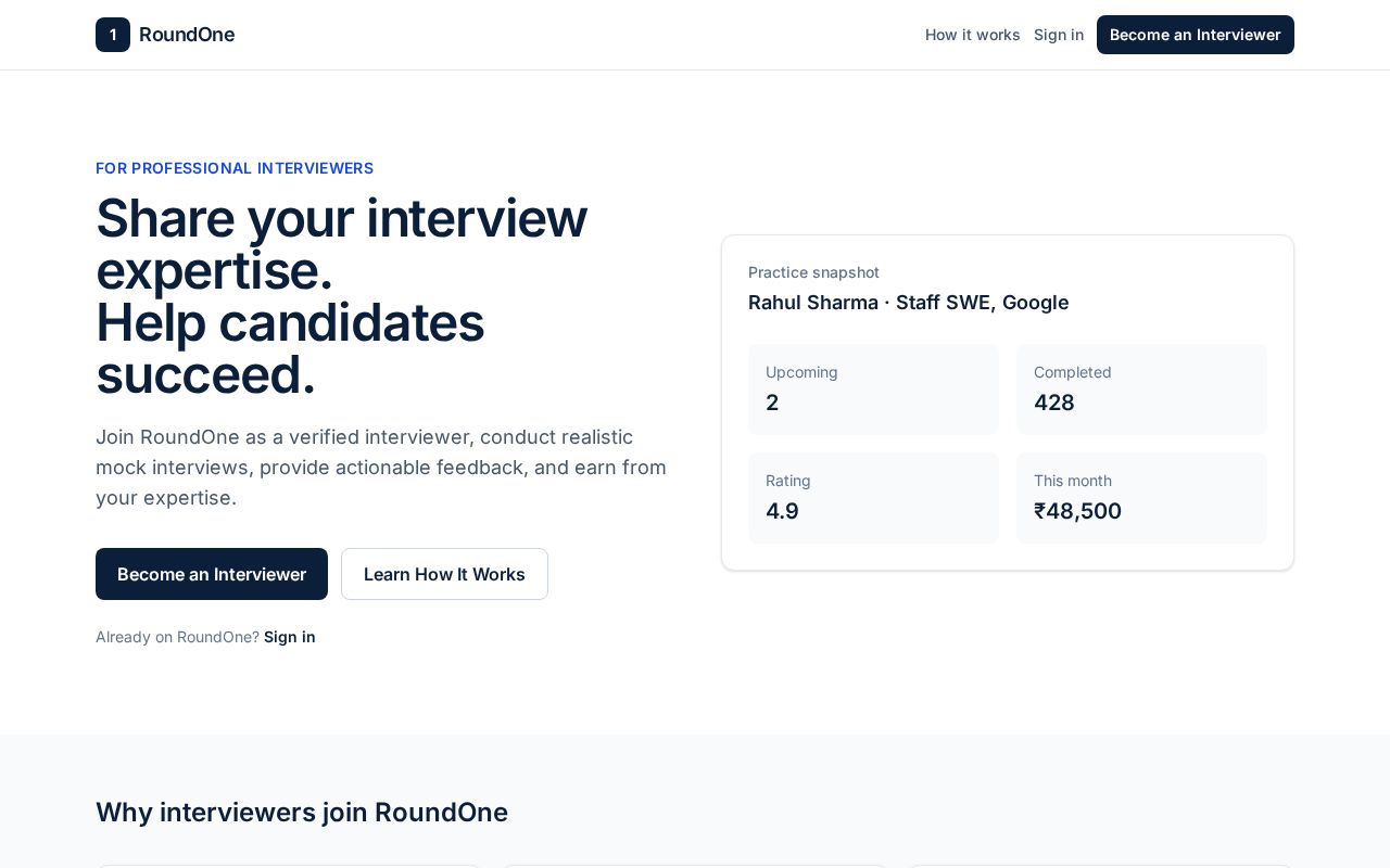 Preview of Roundone Interviewer