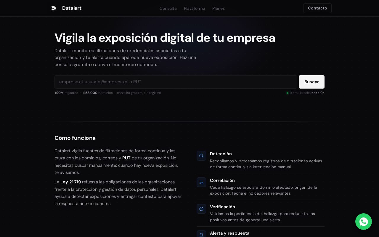 Preview of Datalert Frontend