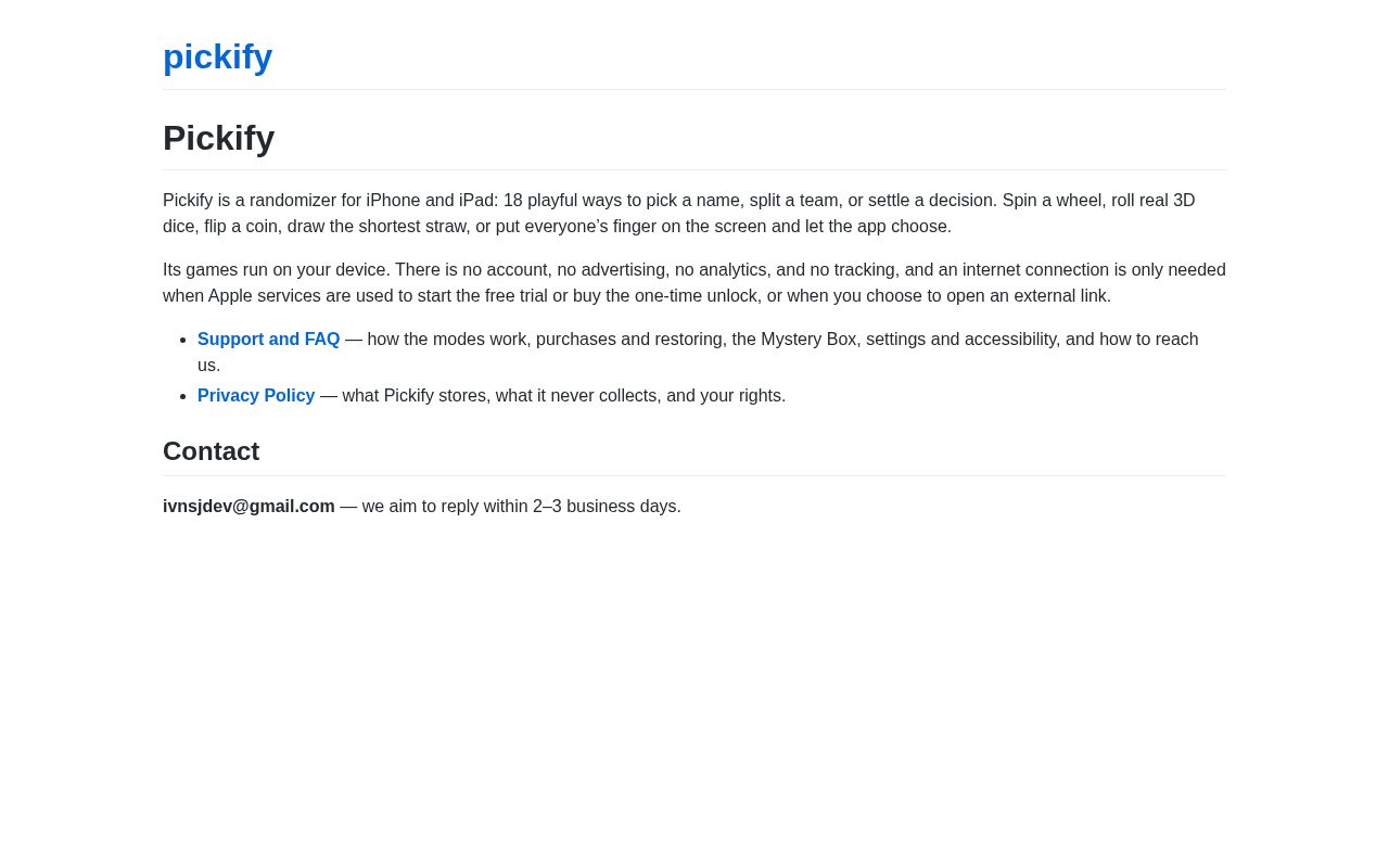 Preview of Pickify
