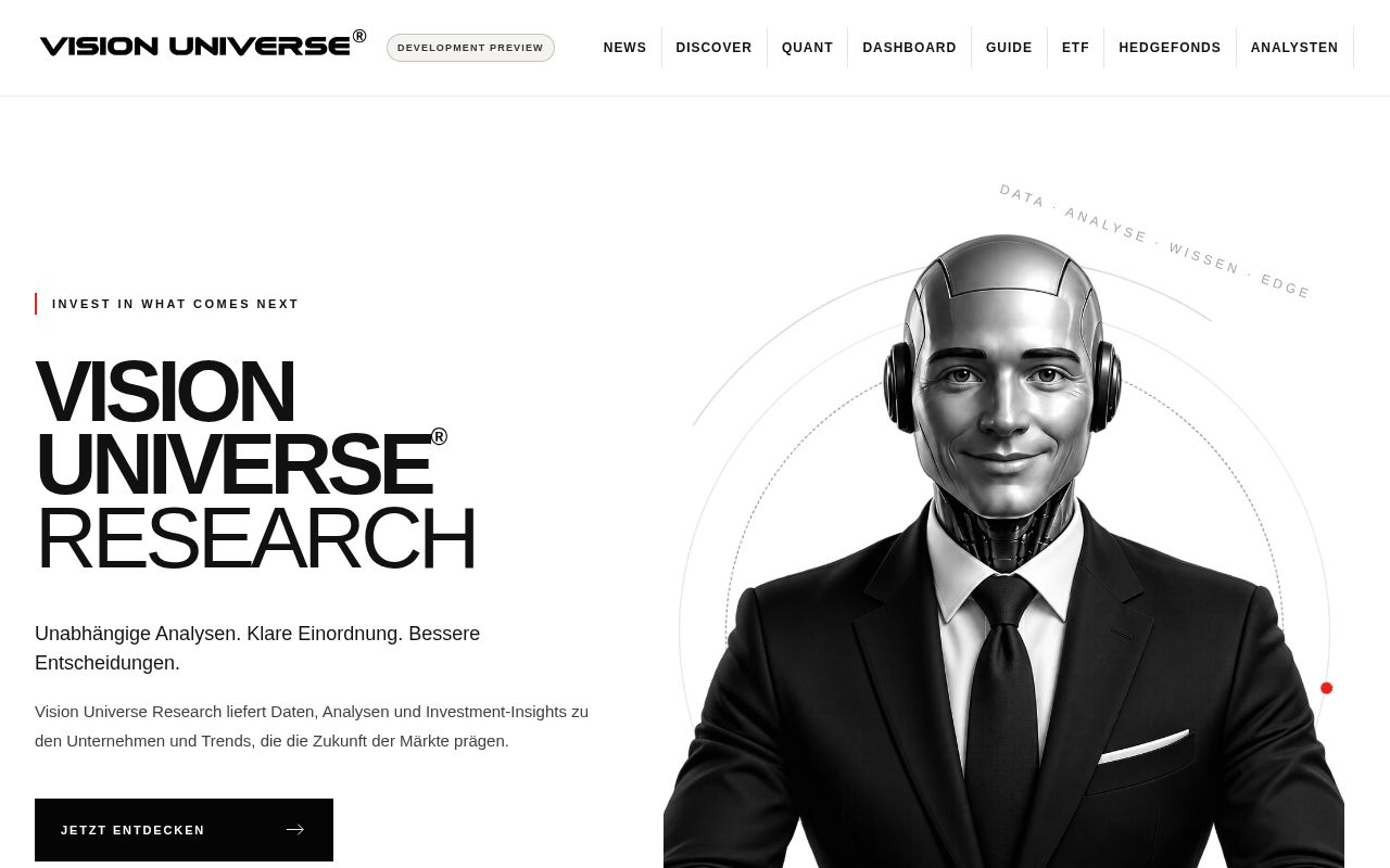 Preview of Vision Universe Research Platform