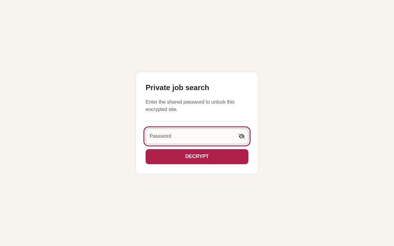 Preview of Private job search