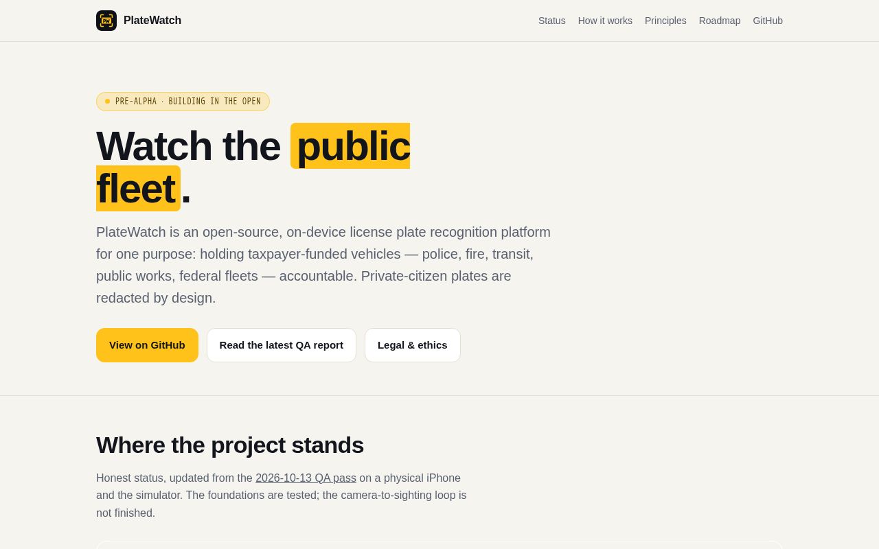 Preview of PlateWatch