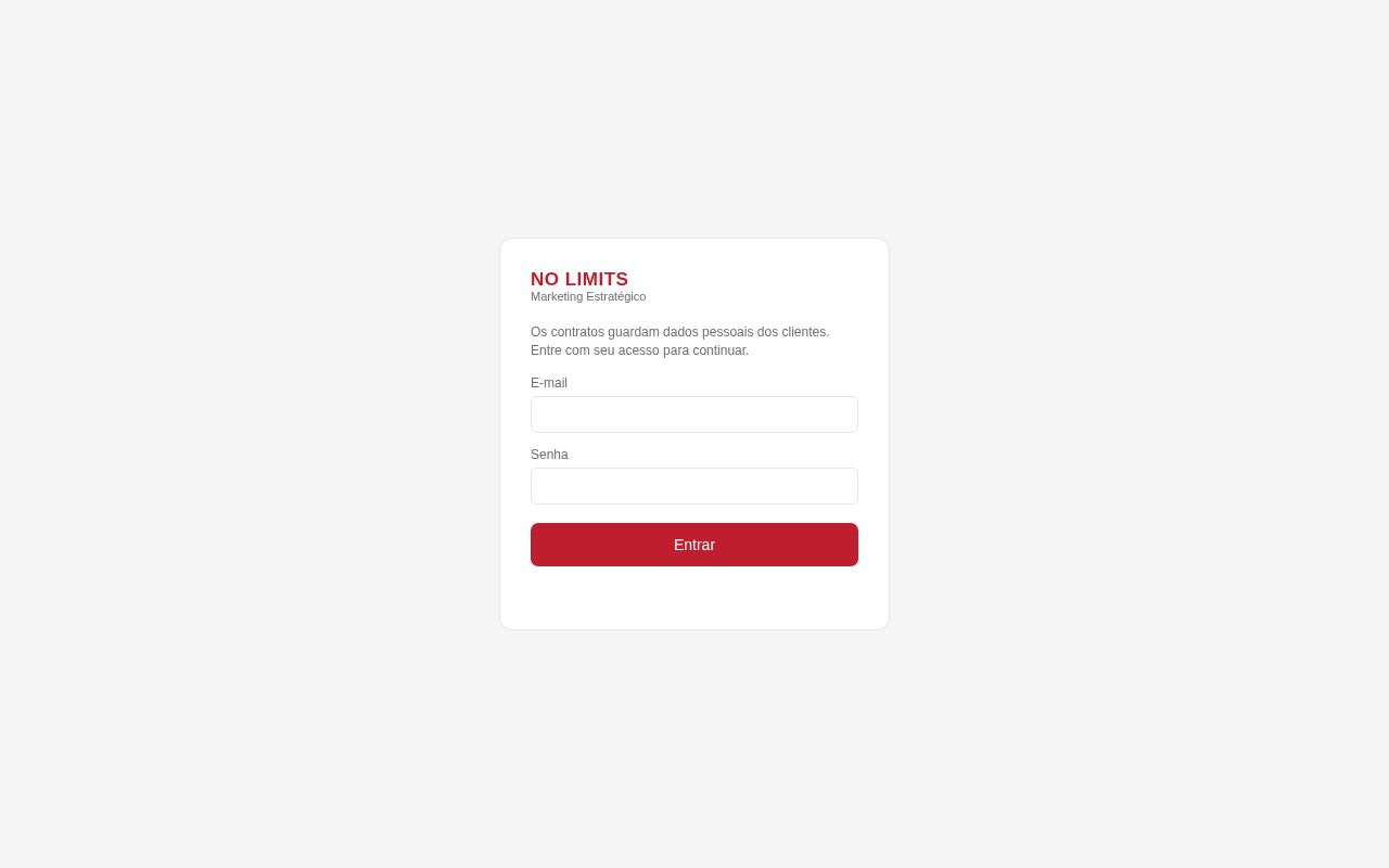 Preview of App No Limits: geração de contratos da agência