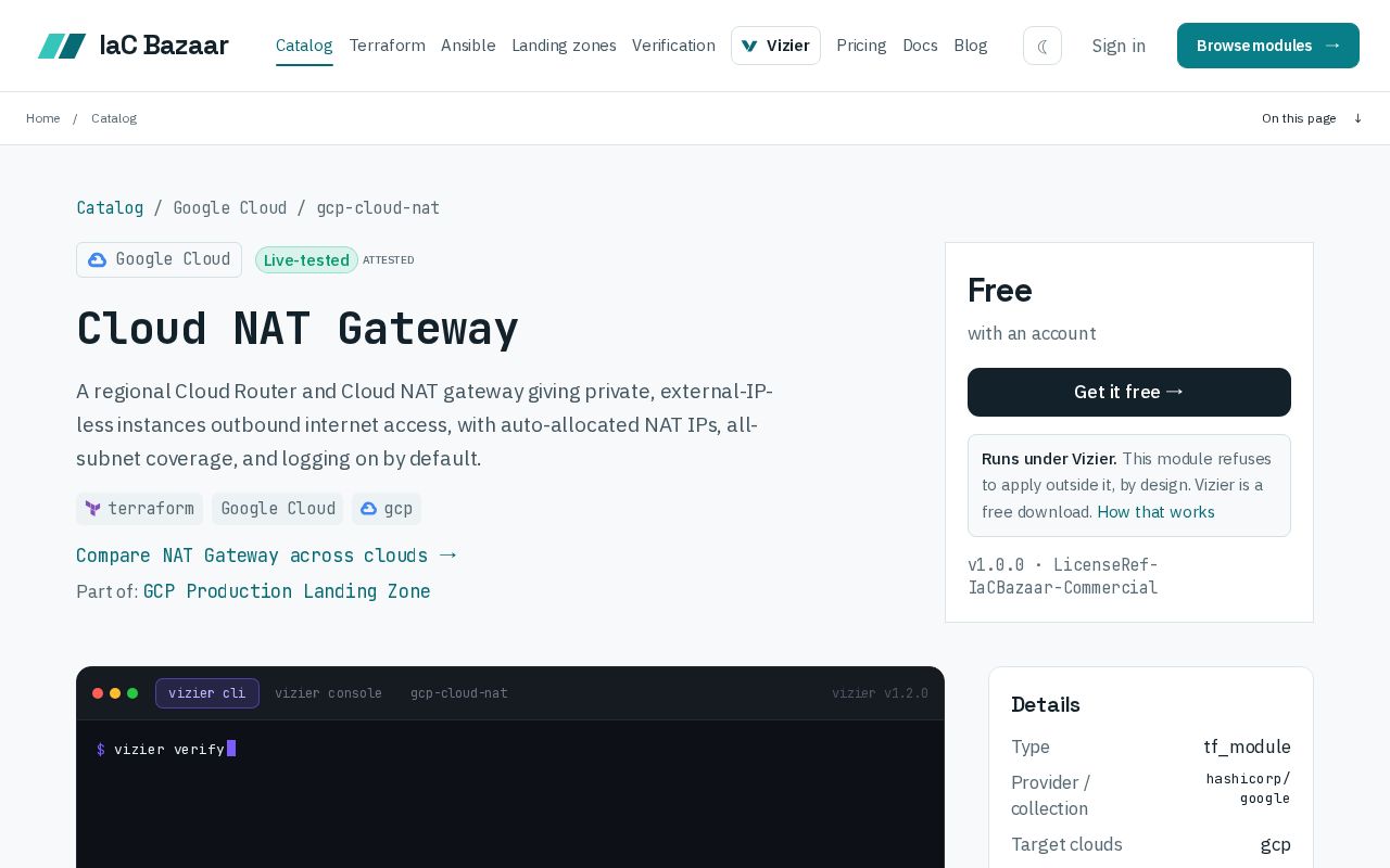 Preview of Terraform Google Cloud Nat