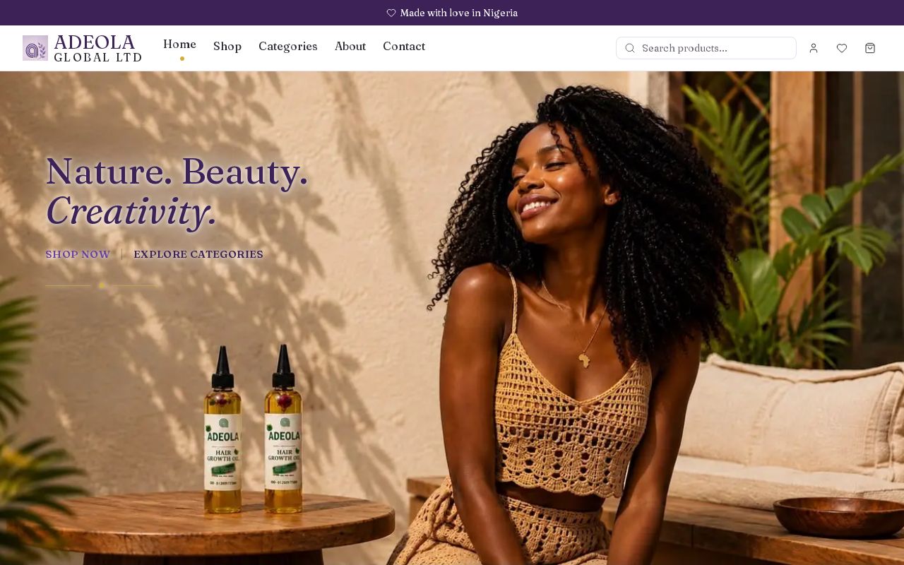 Preview of E-commerce website