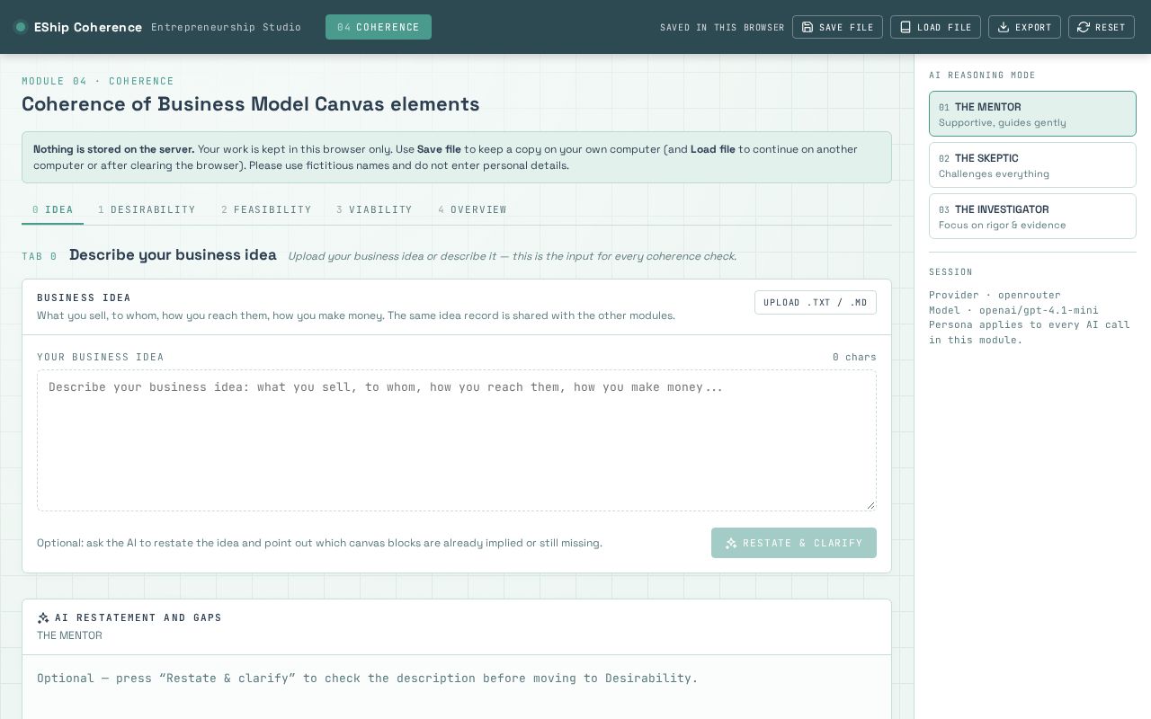 Preview of EShip Coherence