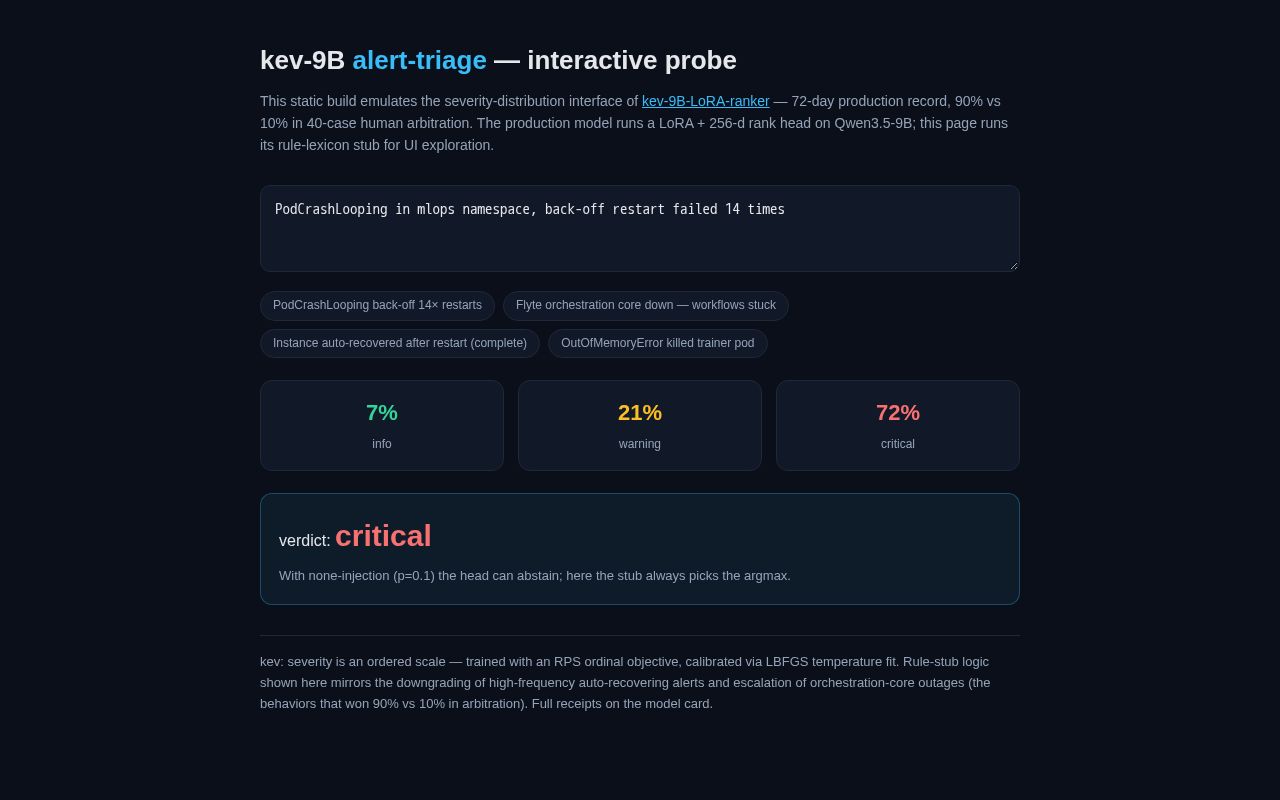 Preview of Kev Alert Triage Probe