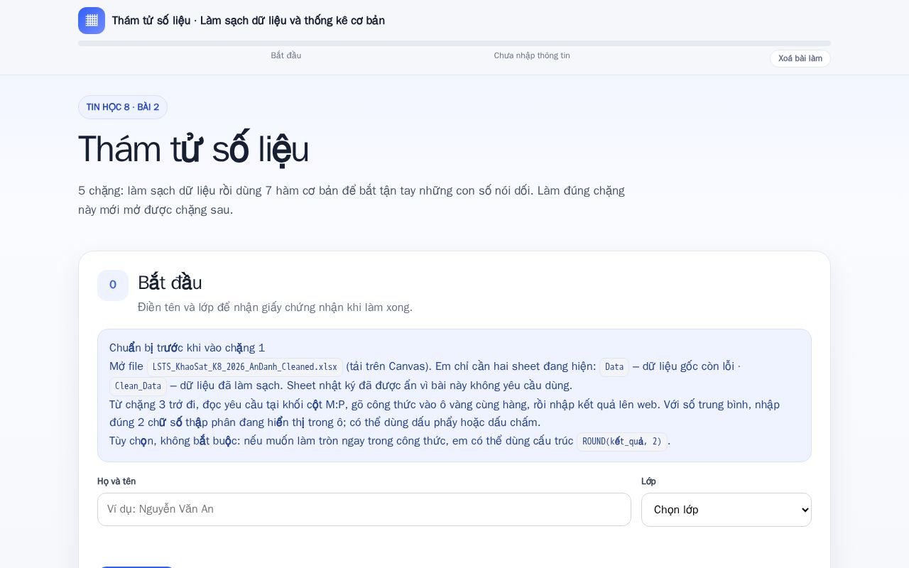 Preview of Bai 2 Tin hoc 8: Tham tu so lieu - lam sach du lieu va cac ham thong ke co ban trong Excel