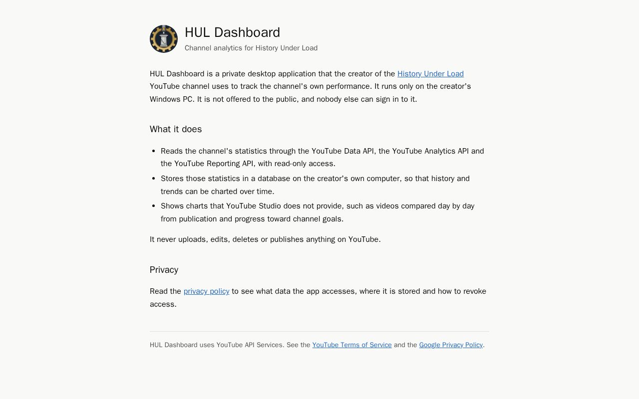 Preview of Hul Dashboard