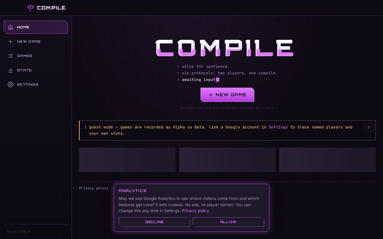 Preview of Compile Tracker
