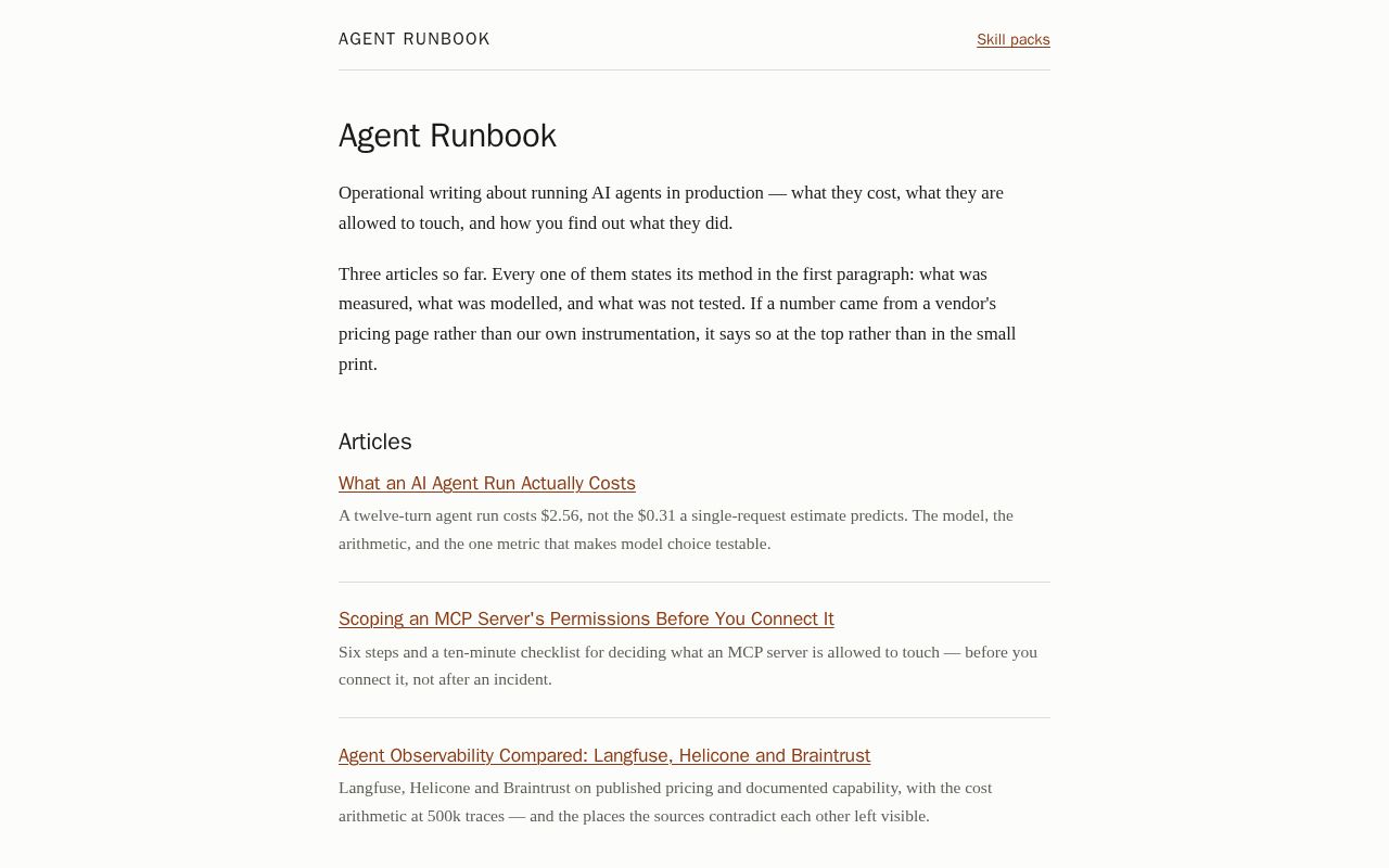 Preview of Agent Runbook