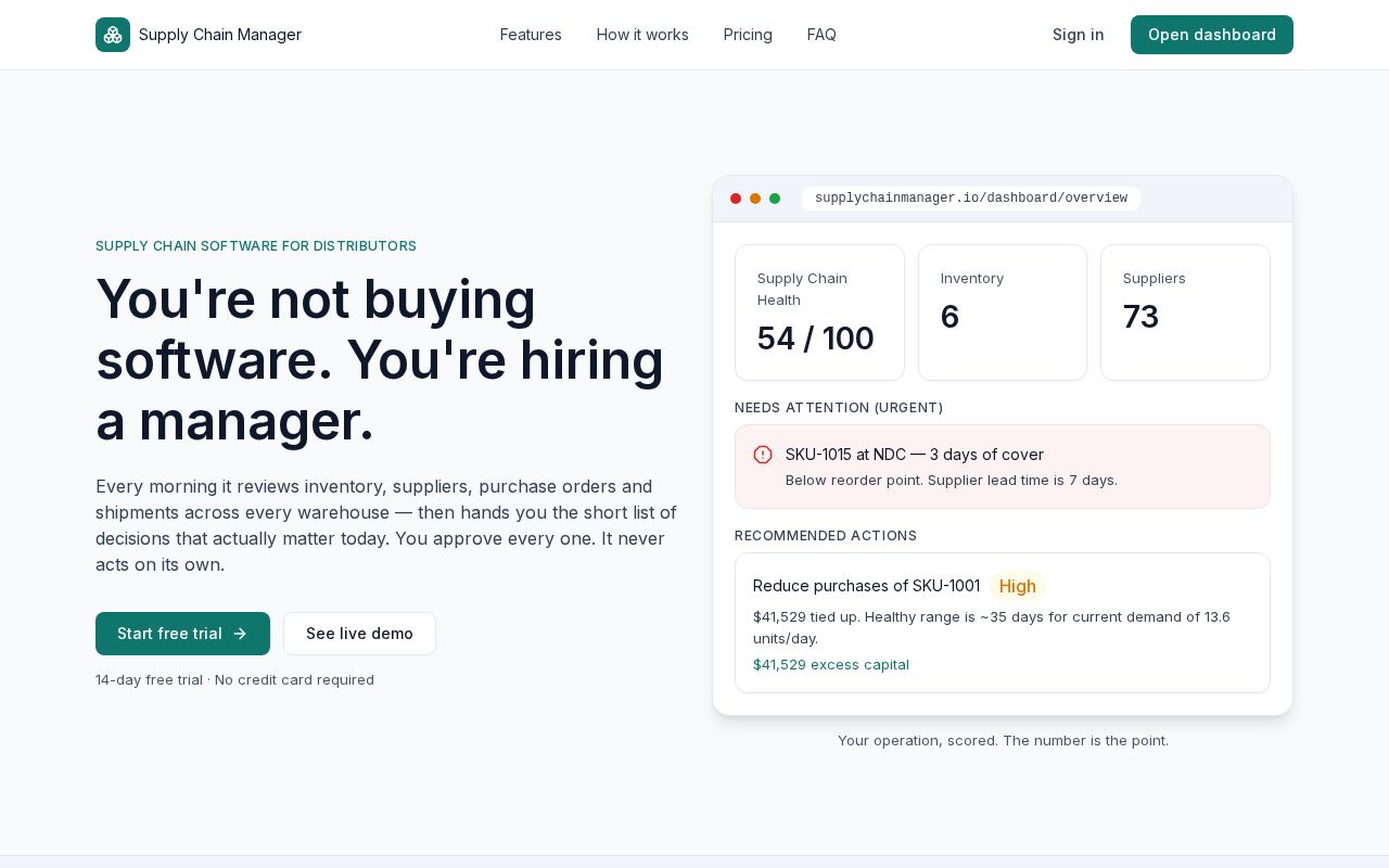Preview of SUPPLY CHAIN MANAGER