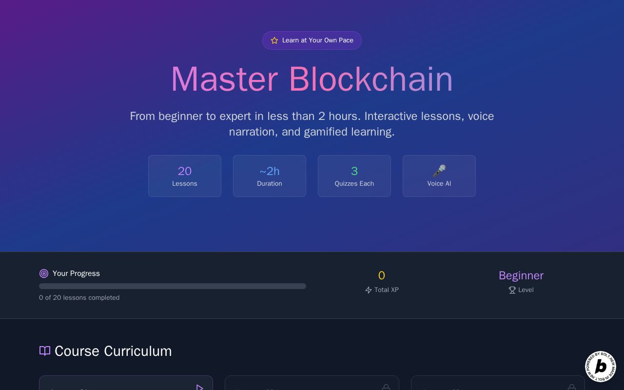 Preview of Learn Crypto App